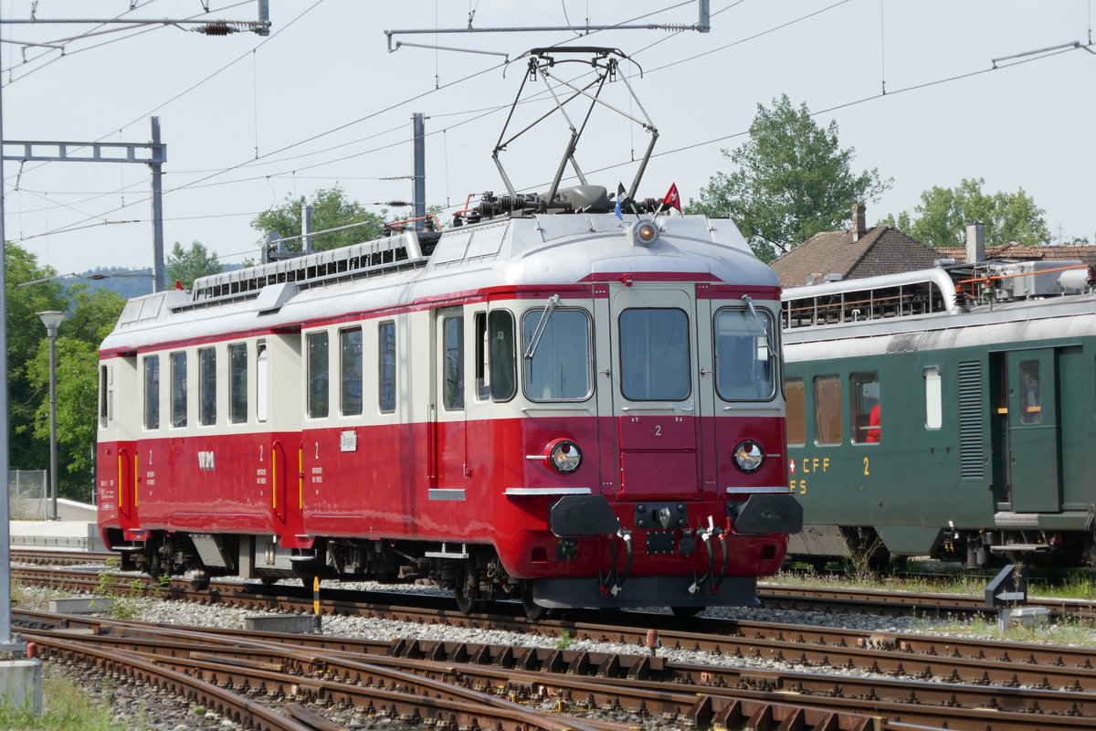 DSF BDe 4/4 ex WM wartet am 1.8.17 auf die weiterfahrt zum Lokdepot Koblenz.
