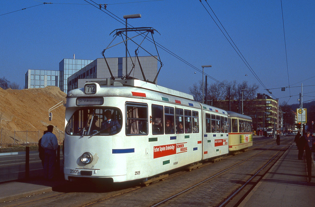 Düsseldorf 2505 + 1644, Grafenberger Allee, 09.03.1993.