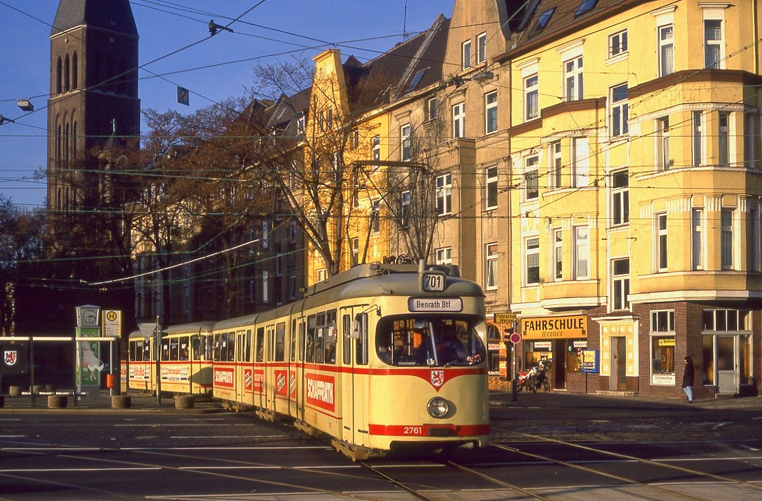 Düsseldorf 2761 + 1646, Witzelstraße, 23.12.1987.