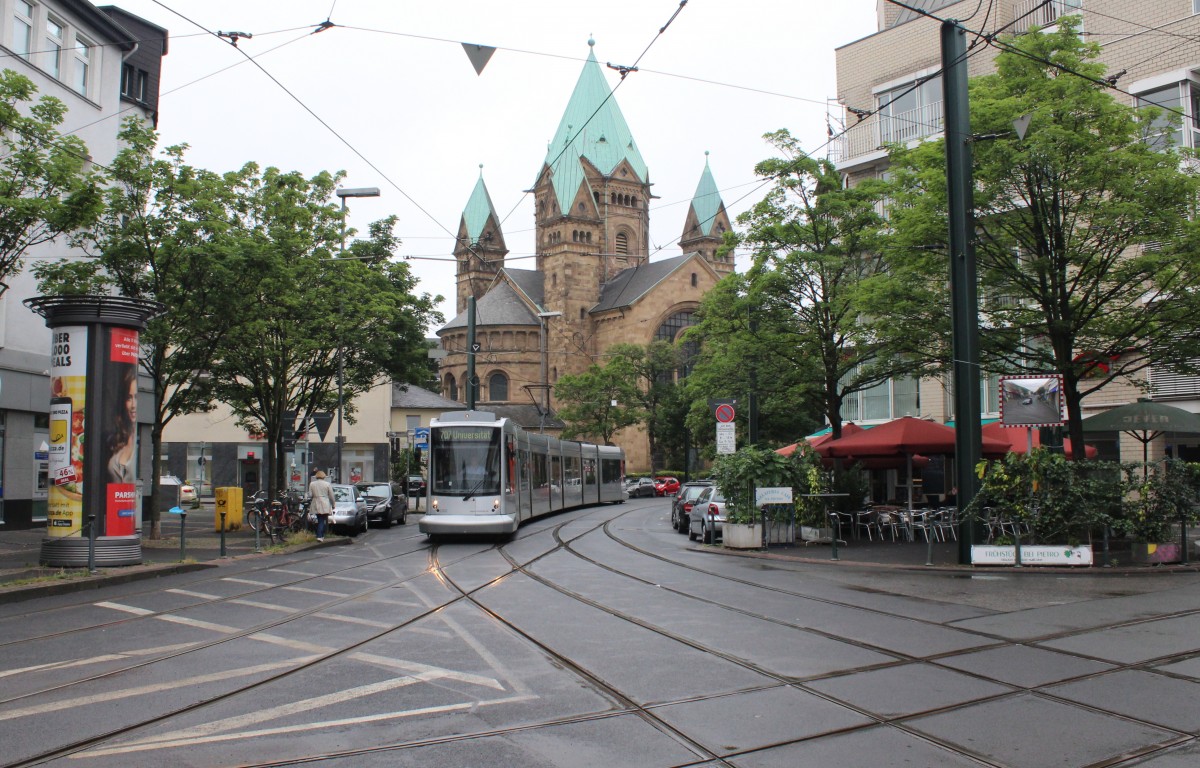 Düsseldorf Rheinbahn SL 707 (NF10 2202) Pempelfort, Collenbachstraße / Nordstraße am 14. Juli 2015.