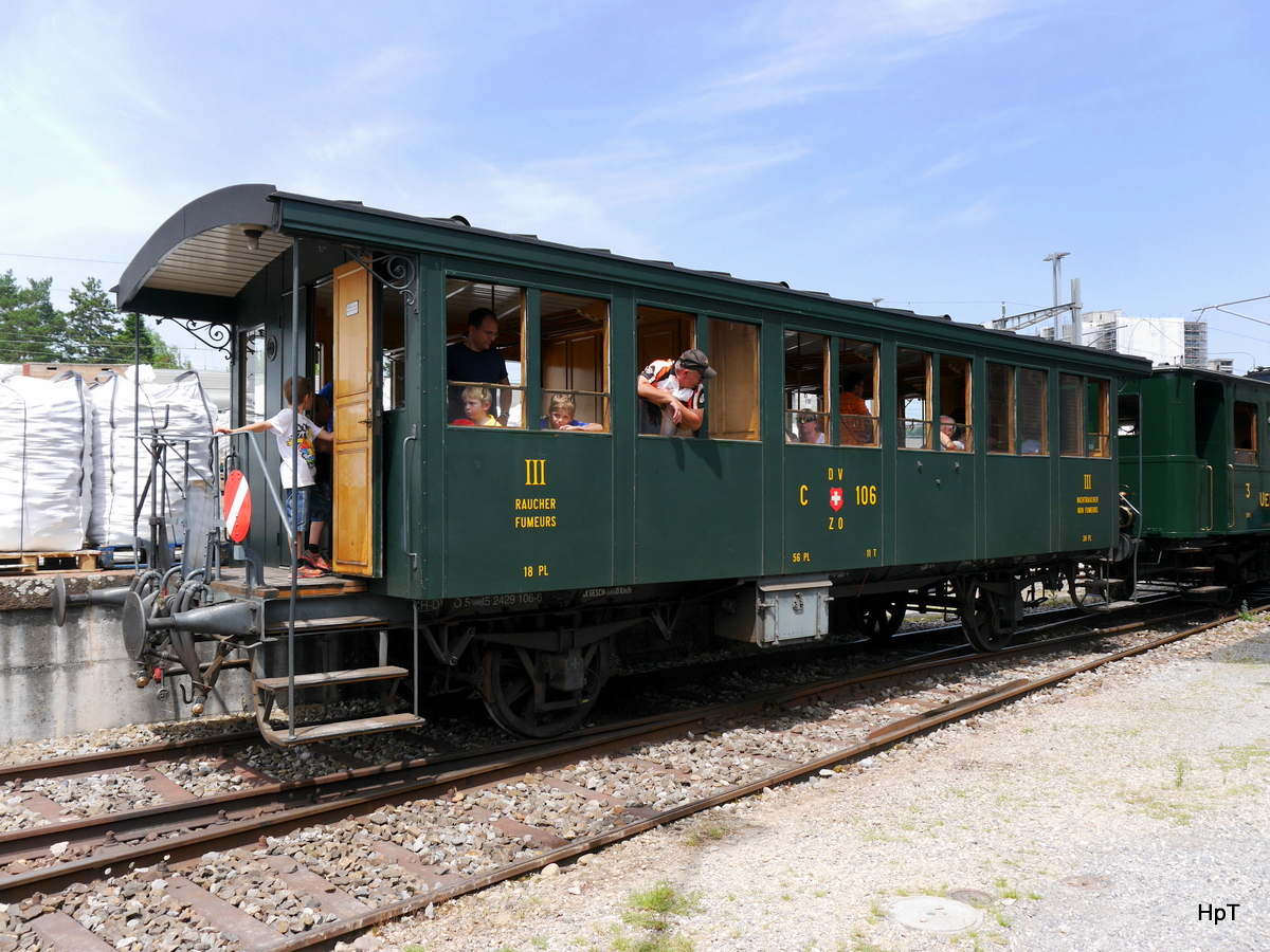 DVZO - Personenwagen 3 Kl. C 106 zu Besuch im Bahnhpark Brugg am 26.05.2018