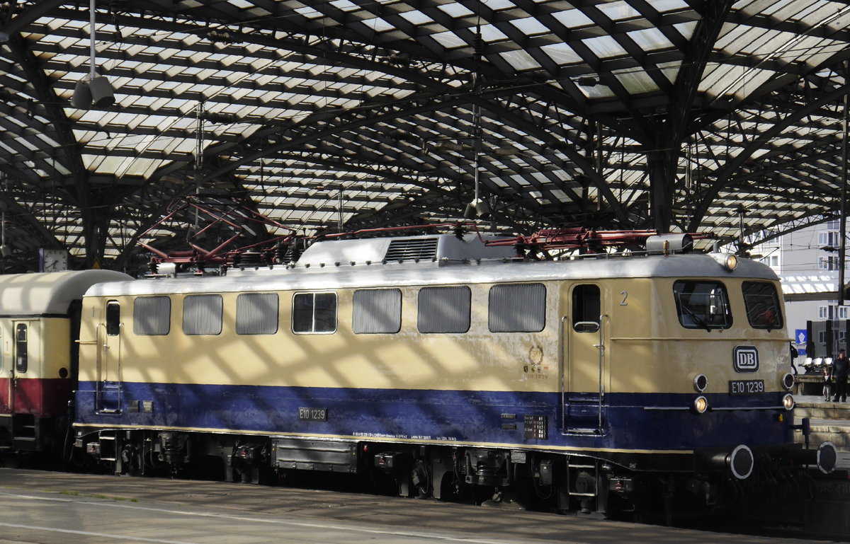E 10 1239 mit Sonder-TEE Koblenz - Köln - Koblenz in Köln Hbf, 19.6.16.