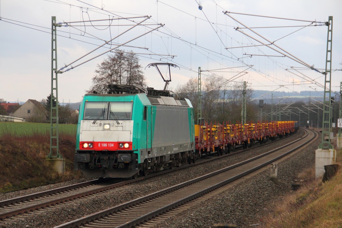 E 186 134 Railpool bei Staffelstein am 19.02.2014.