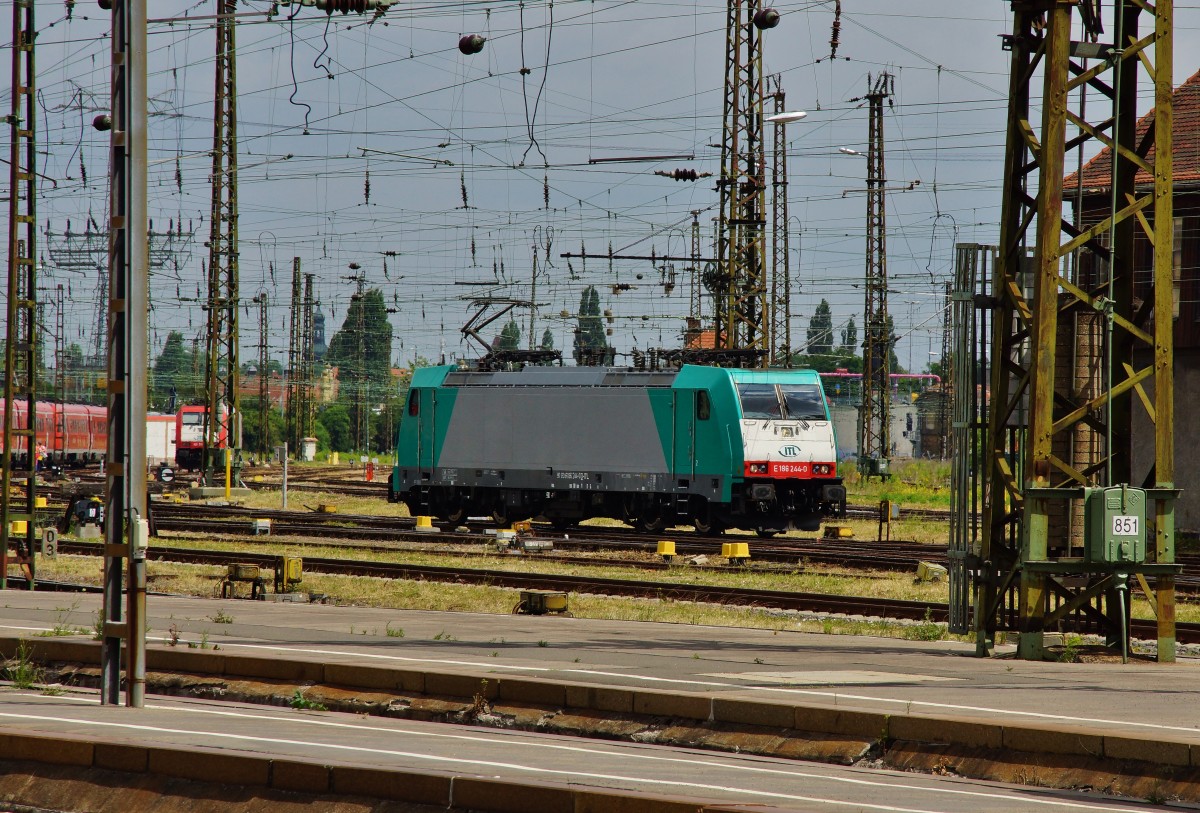 E 186 244-0 im Vorfeld vom Leipziger Hbf.am 13.06.14.