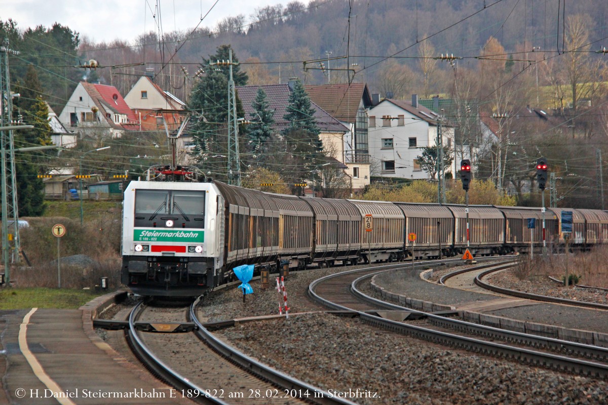 E 189-822 Steiermarkbahn in Sterbfritz, Februar 2014.