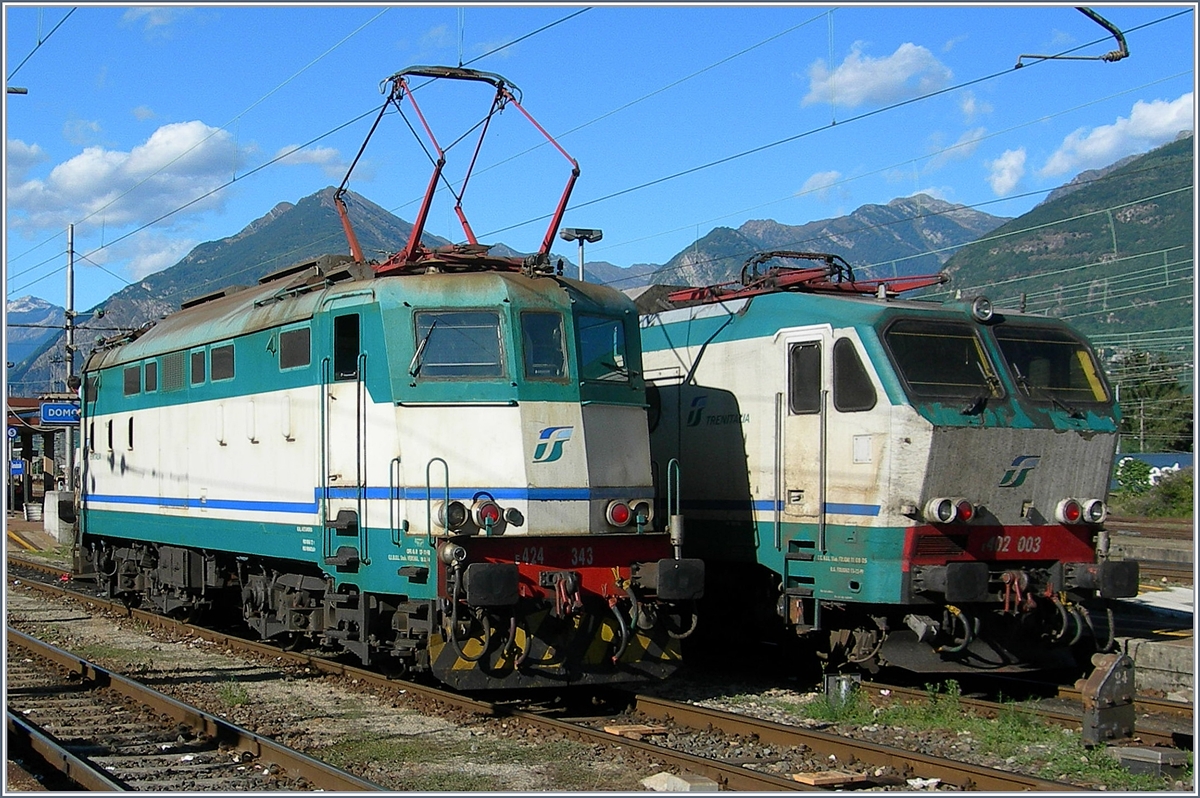 E 424 343 und 402 003 in Domodossola. 
30. August 2006
