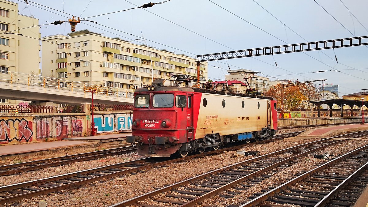 E-Lok 91-53-0-410814-4 am 02.11.2018 im Nordbahnhof Bukarest