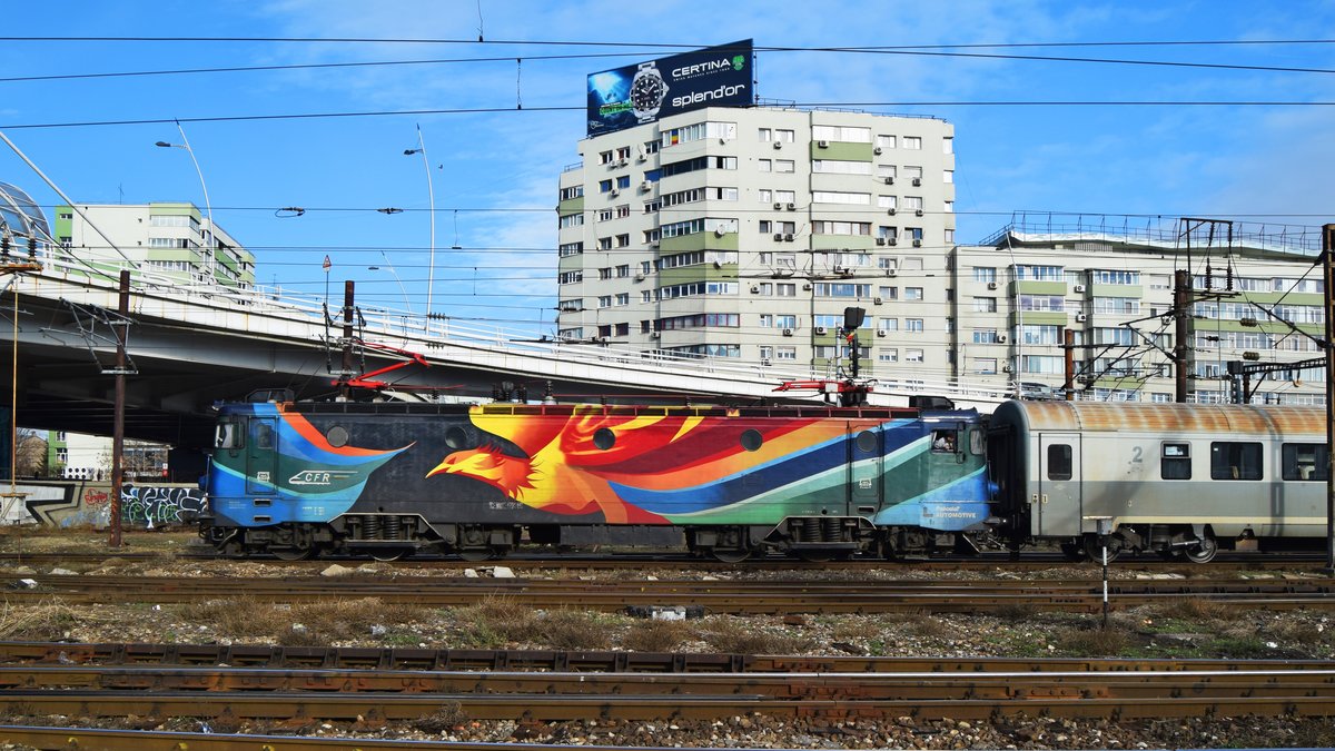 E-Lok 91-53-0-477871-4 am 26.02.2018 im Nordbahnhof Bukarest