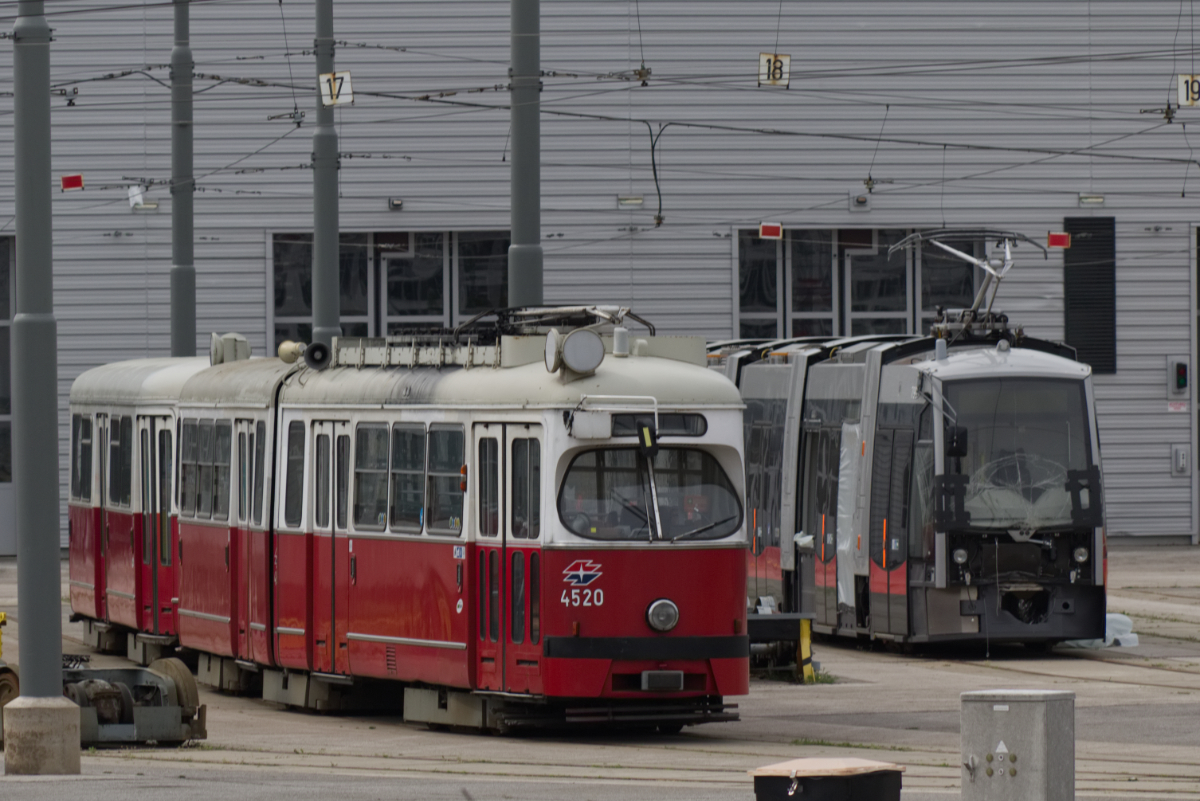 E1 4520 abgestellt in der Hauptwerkstätte der Wiener Linien, 30.04.2018