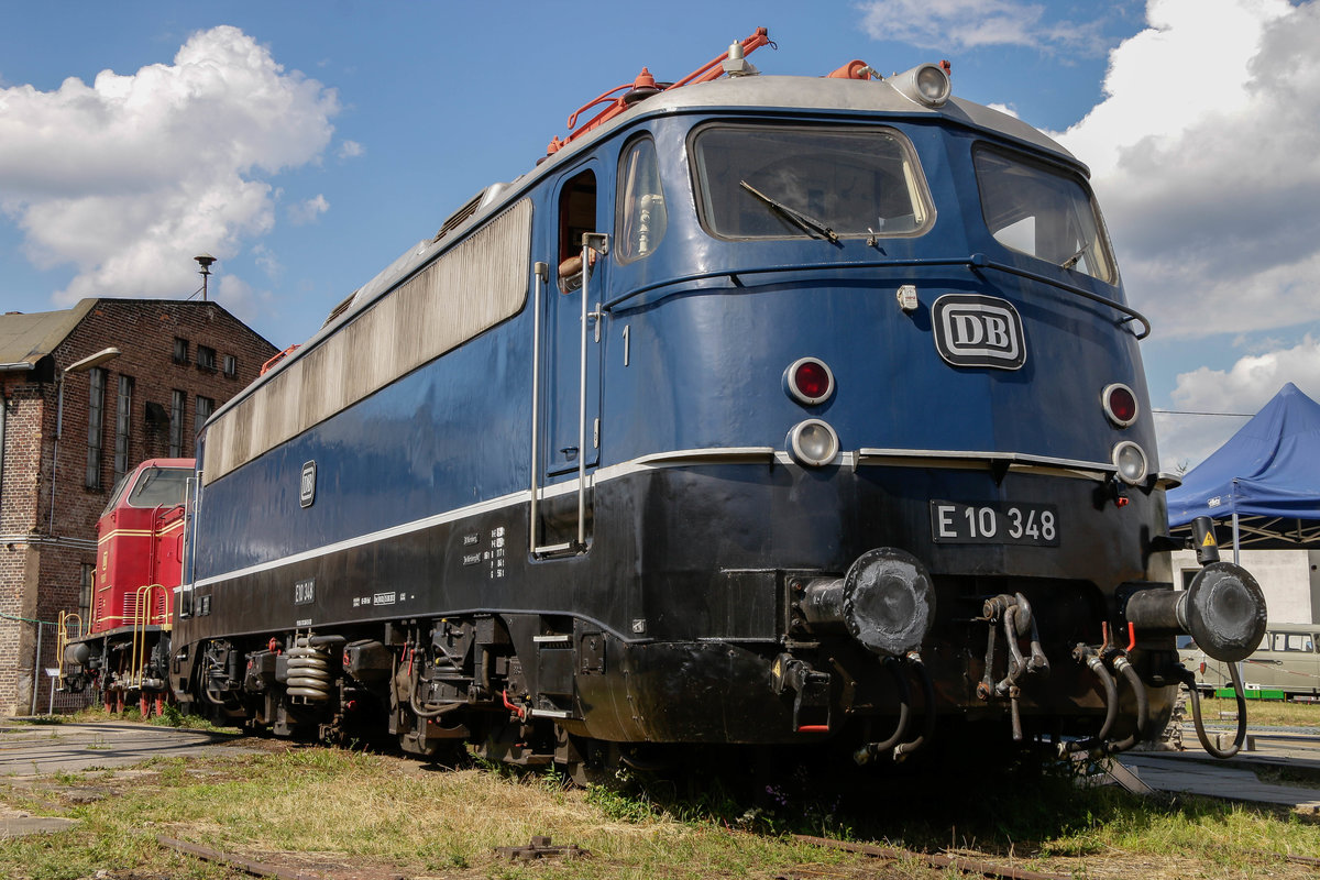 E10 348 im DB Museum Koblenz, am 16.06.2018.