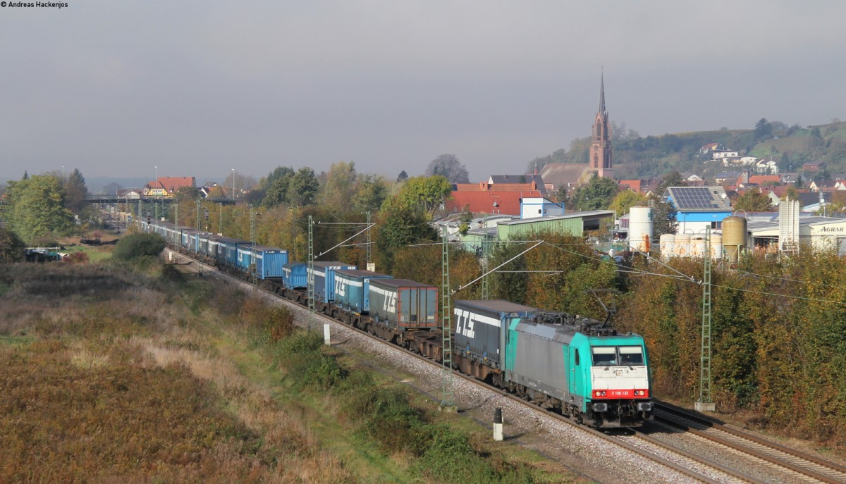 E186 132 mit T.T.S Kv Zug bei Teningen 31.10.13