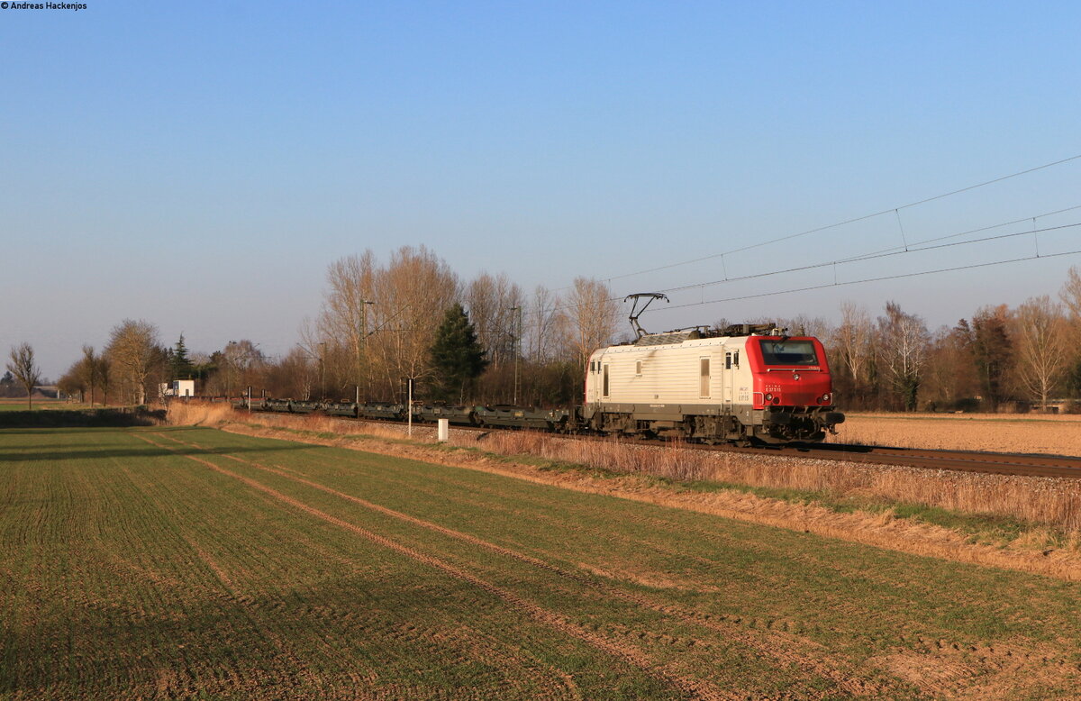 E37515 mit dem DGS 44699 (Ötigheim - Basel Bad Bf) bei Riegel 4.3.22
