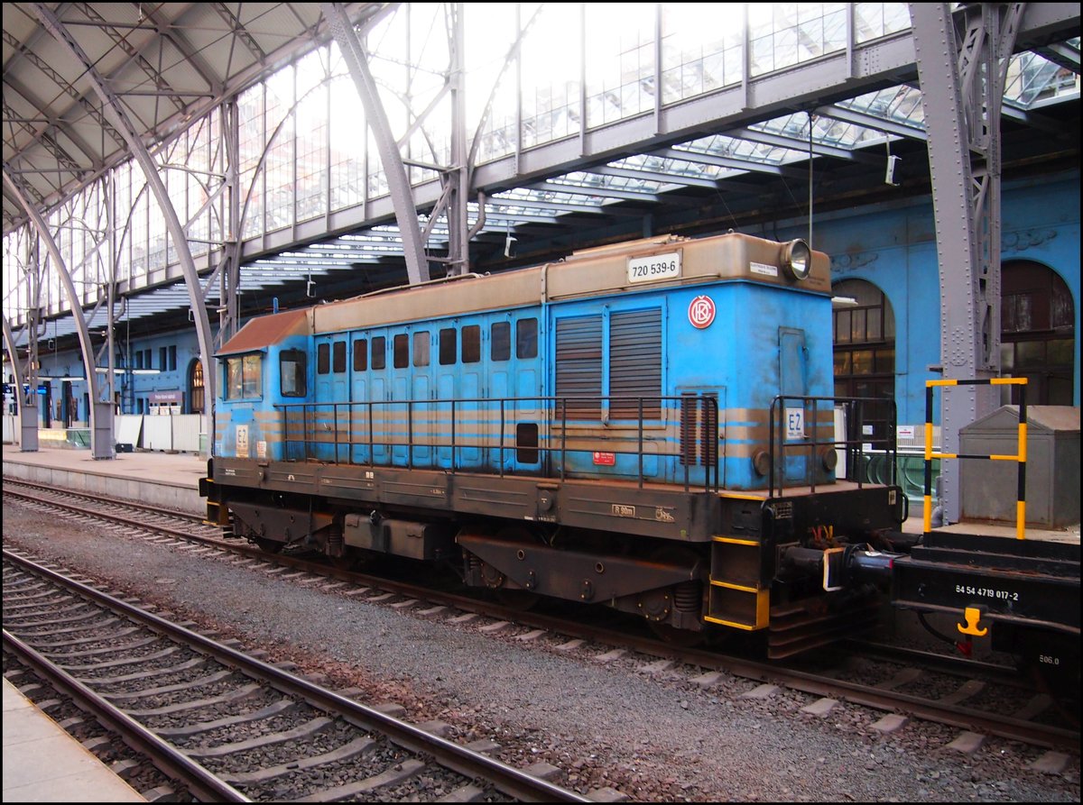 EŽ 720 539-6 in HBf. Praha am 25.8. 2017. (Unternehmen  Elektrizace Železnic )