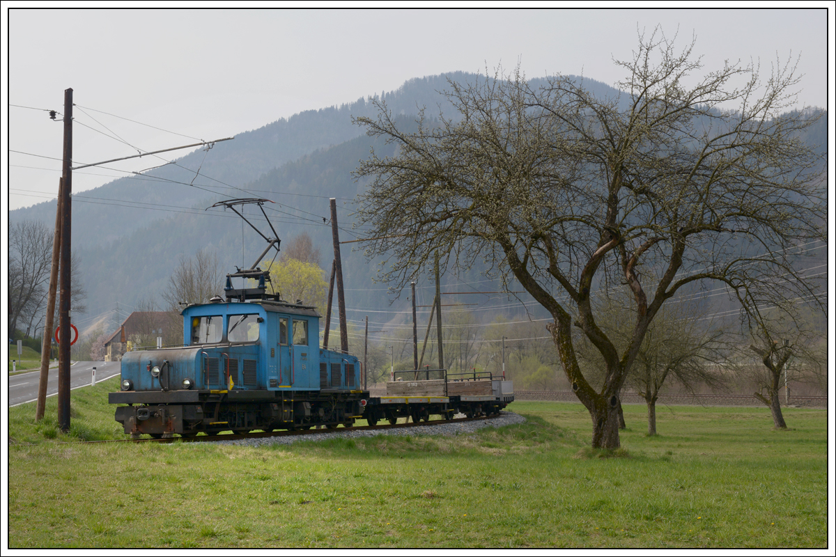 E4 am 3.4.2019 mit einem Leerzug von Mixnitz nach Breitenau in Mautstatt aufgenommen.