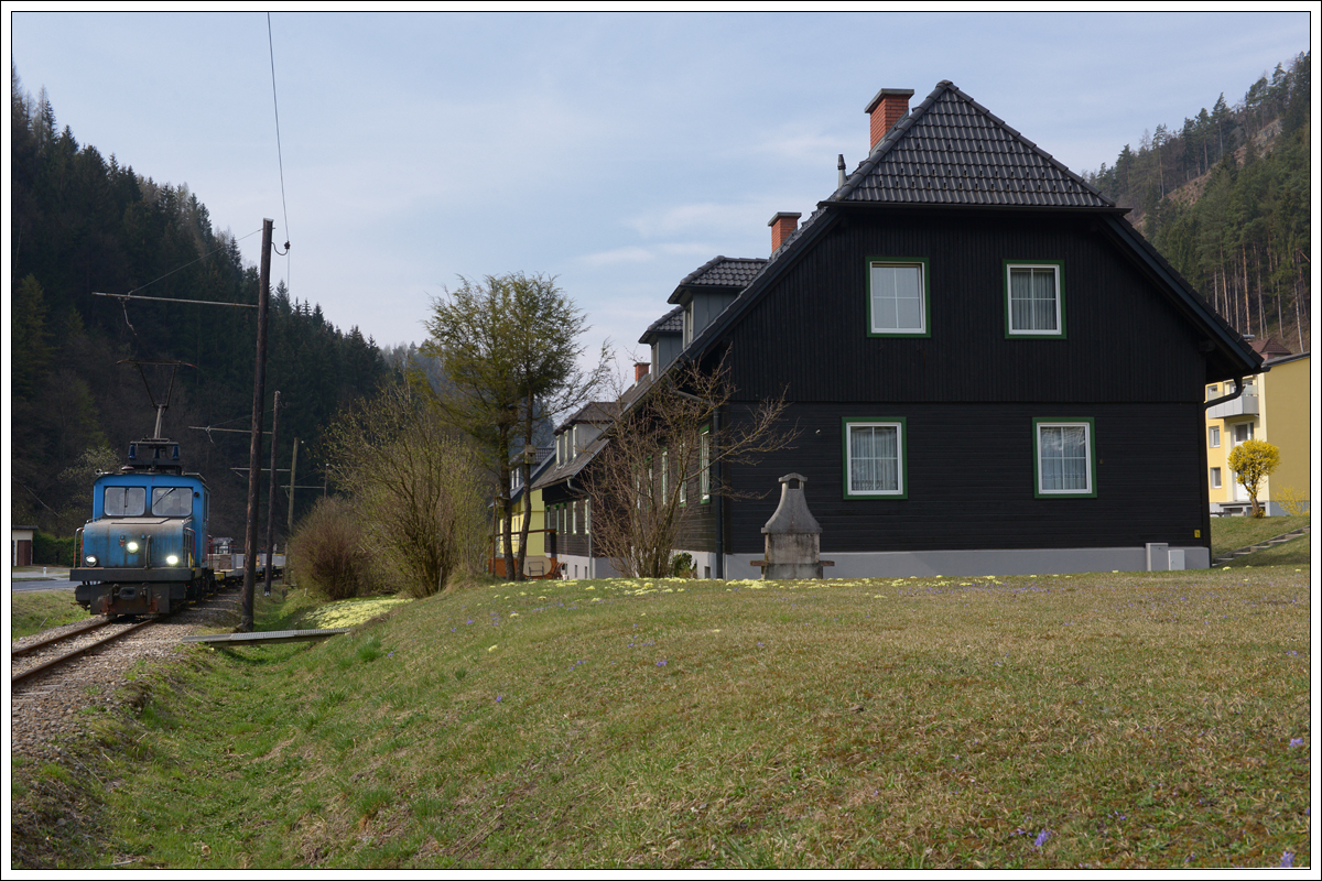 E4 am 3.9.2019 mit dem dritten Leerzug von Mixnitz nach Breitenau, aufgenommen kurz vor Breitenau.