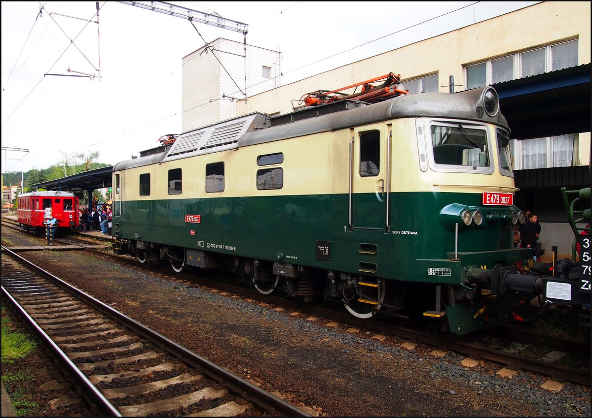 E479 0027(BR130)in HBf. Kralupy nad Vltavou. Tag der Eisenbahn am 27.04.2019.