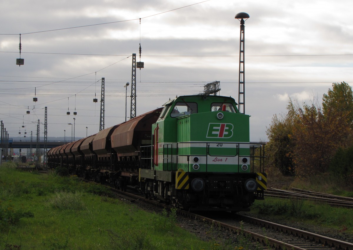 EB 20  Lisa 1  beim rangieren von Gterwagen, am 11.11.2013 in Erfurt Ost.