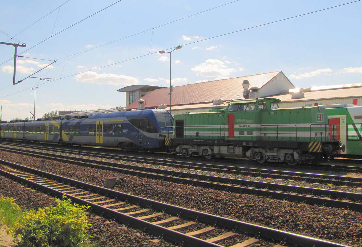 EB 20  Lisa 1  mit dem Meridian ET 315, am 08.05.2016 abgestellt in Erfurt Ost.