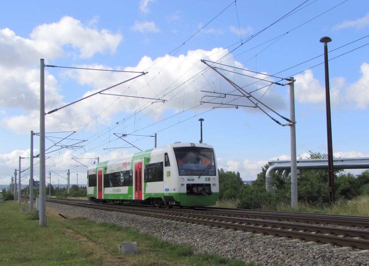 EB VT 006 als  Sonderfahrt  zum Bw der Erfurter Bahn, am 09.07.2015 in Erfurt Ost.