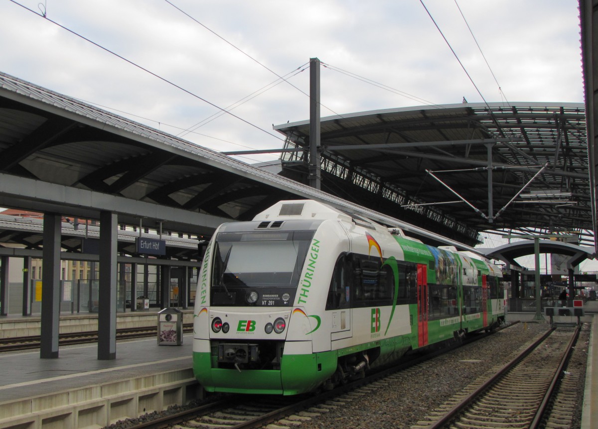 EB VT 201 am 20.02.2014 abgestellt in Erfurt Hbf.