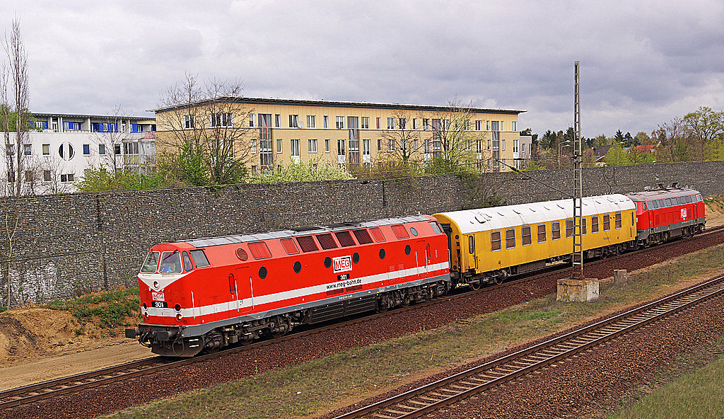 Ebenso präsentierte sich am 10.04.2014 eine Messfahrt der MEG in Berlin auf der Fahrt zum Flughafen Schönefeld wurde der GSM-R Empfang gemessen.