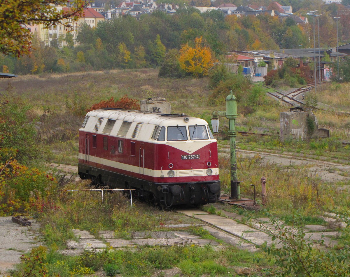 EBS 118 757-4 am 22.10.2015 abgestellt in Gera.