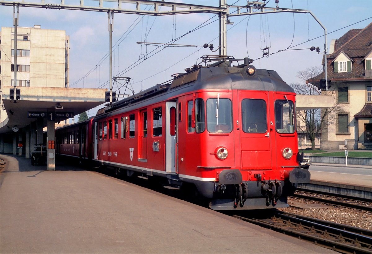 EBT, Langenthal, April 1980. Digitalisiert von einer Kodak-Folie