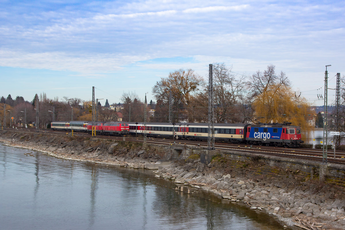 Ec 193 auf dem Bahndamm in Lindau. 24.2.19