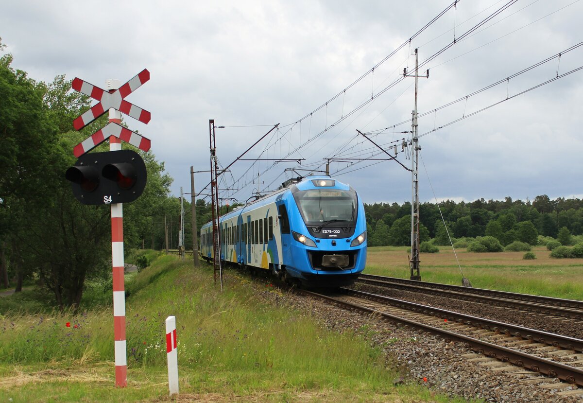 ED 78 002 als PR 88746 war am 14.06.22 in Mokrzyca Wielka zu sehen aus Richtung Swinoujscie. Gruß zurück!