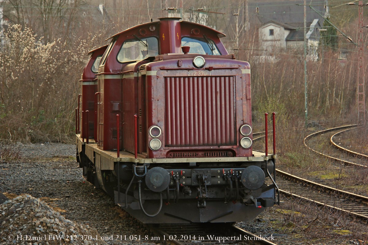 EfW 212 370-1 & EfW 211 051-8 in Wuppertal, Februar 2014.