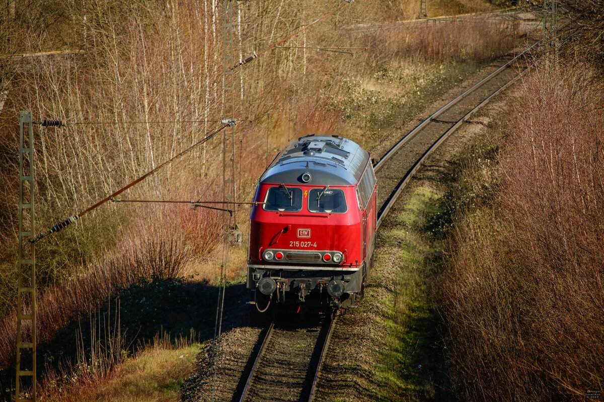 EfW 215 027-4 in Bochum, Februar 2022.