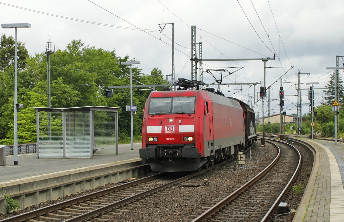 EG 3105 durchfährt am 10.07.2023 den Bahnhof Neumünster