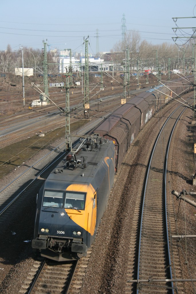 EG 3106 mit FE 44731 (Malm� Godsbang�rd–Maschen Rbf) am 22.03.2011 in Hamburg-Harburg