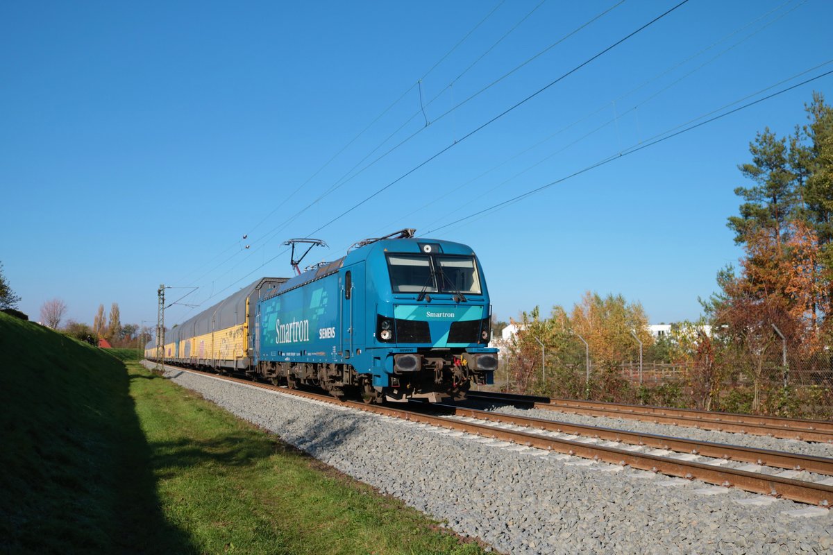 EGP Siemens Smartron 192 103-0 mit ARS Altmann Autowagen am 07.11.20 in Hanau Rauschwald
