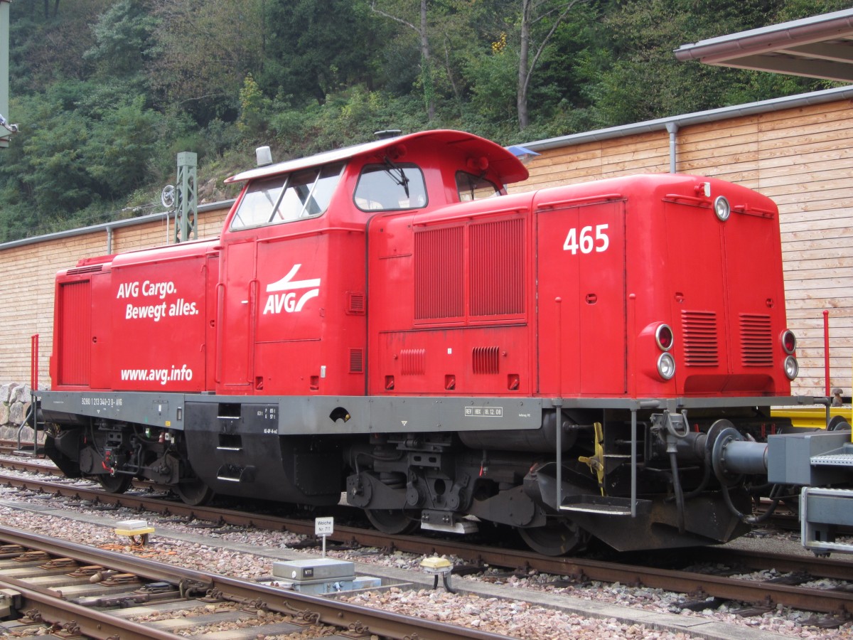 Ehemalig DB 213 340-3, heute AVG 465 am 08.10.2013in Forbach abgestellt.