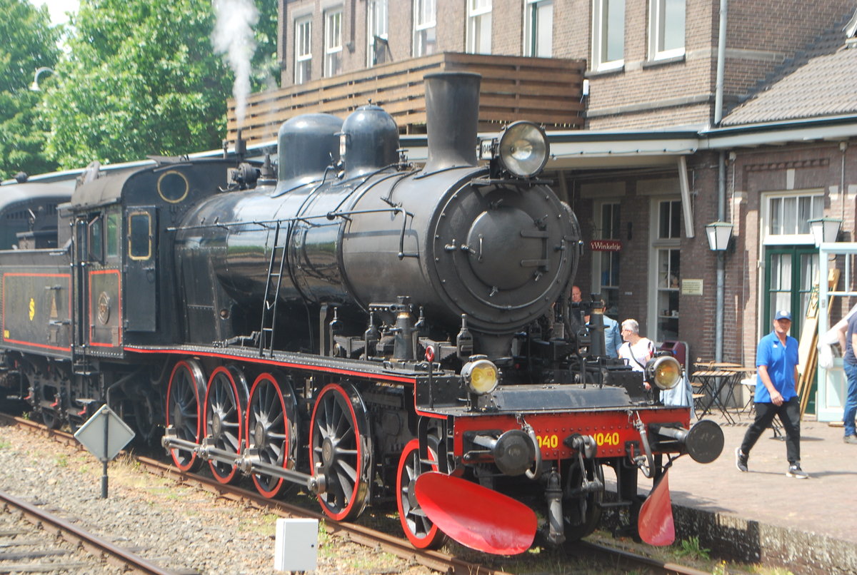 Ehemalige Dampflok Nr 1040 E2 der schwedischen Eisenbahn (SJ) im Betrieb in Simpelveld (ZLSM) am 9. Juli 2019.