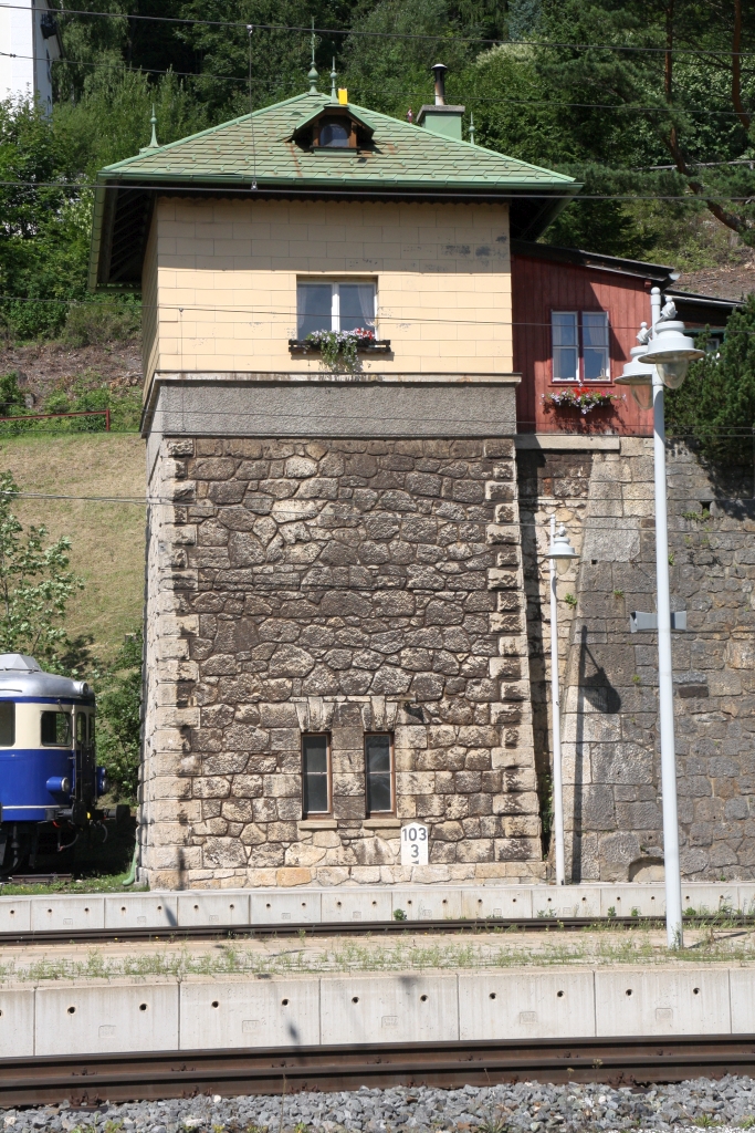 Ehemalige Wasserturm des Bahnhof Semmering am 15.August 2019.