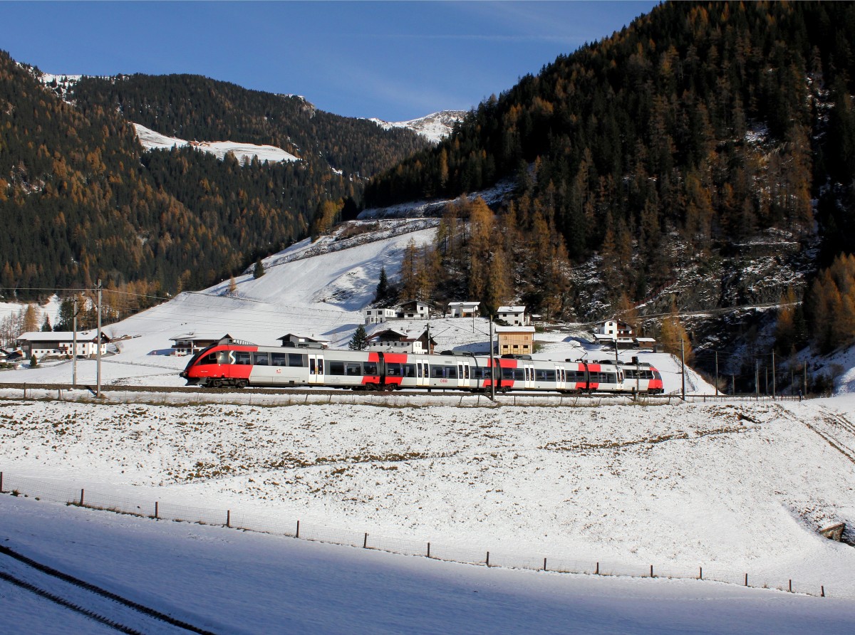 Ein 4024 als REX zum Brenner am 16.11.2013 unterwegs bei St. Jodok.