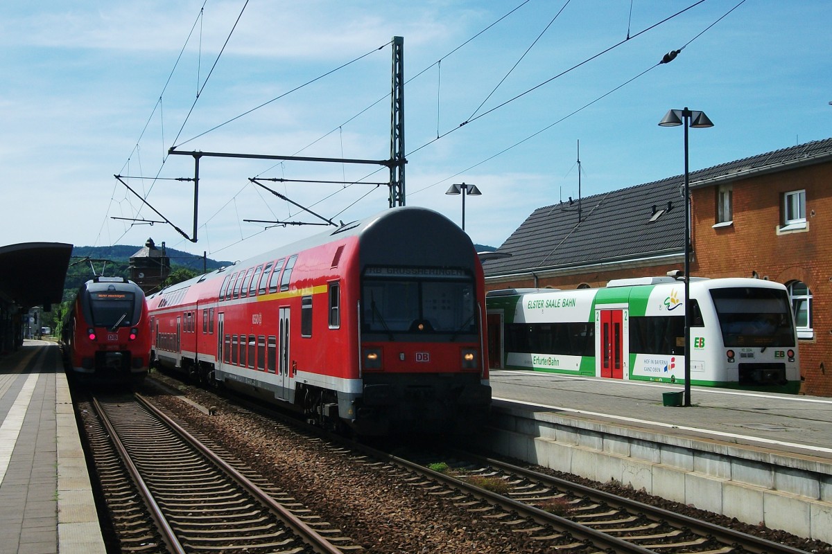 Ein 760er dient am 25.Mai 2014 in einer RB nach Gro�heringen als Steuerwagen. Gesichtet in Saalfeld(Saale)