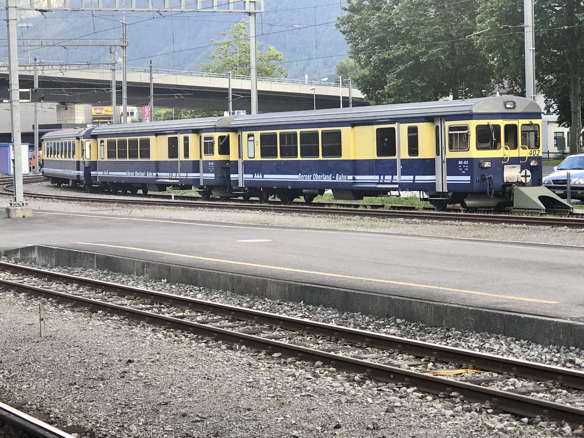 Ein ABt und Zwei BDt die der BOB die am 20.6.18 in Interlaken auf ihre traurige weiterverarbeitung warten...

Die 
Wagen von Bild: 1097166 wurden leider umplatziert worden.
