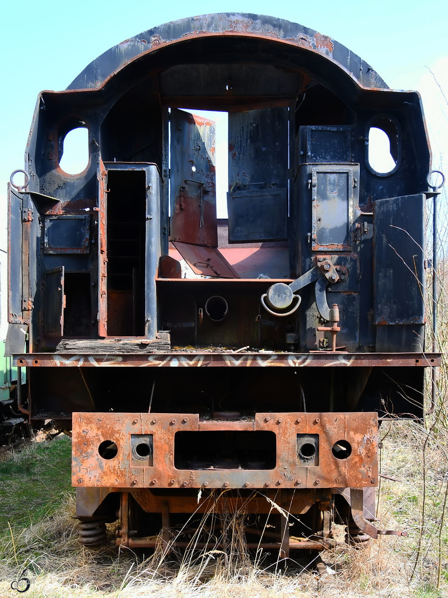 Ein alter Schlepptender Anfang April 2018 im Sächsischen Eisenbahnmuseum Chemnitz-Hilbersdorf.