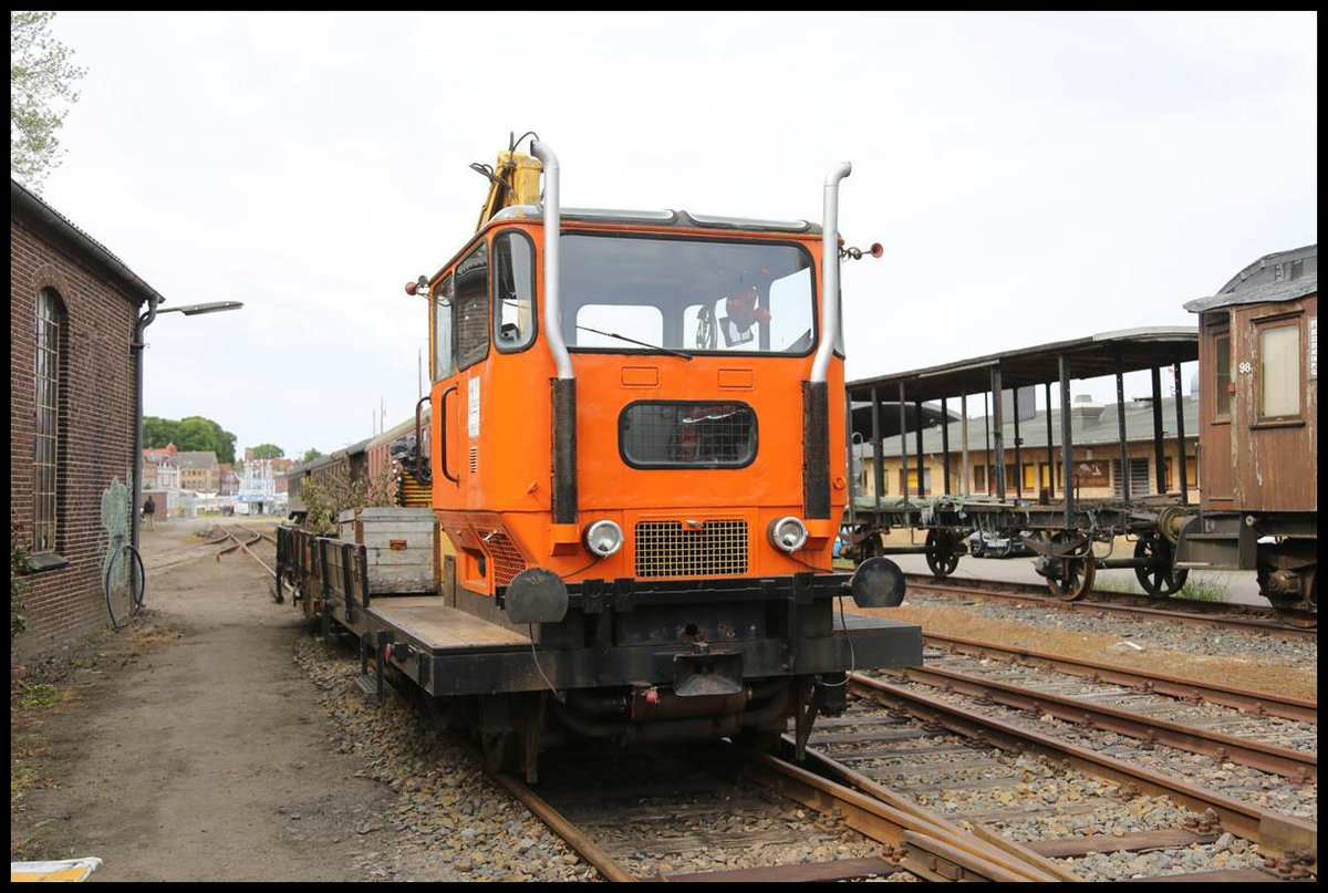Ein alter SKL Nr. 53 der Angelner Dampfeisenbahn stand am 27.05.2020 am Lokschuppen in Kappeln an der Schlei.