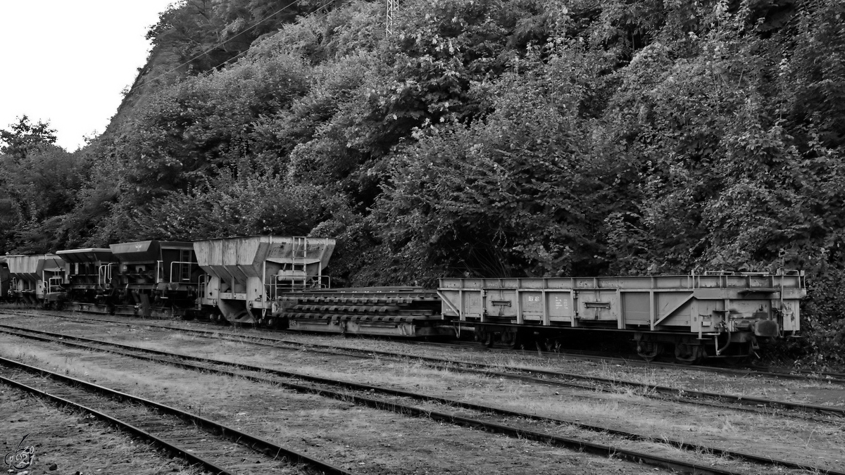 Ein  Bauzug  Anfang Oktober 2021 in Brohl-Lützing.