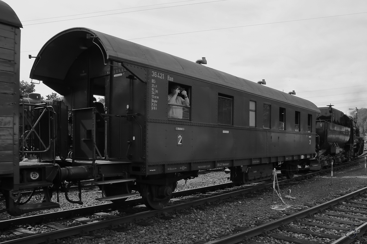 Ein BCi-Personenwagen  Donnerbüchse  im Einsatz. (Eisenbahnmuseum Bochum-Dahlhausen, September 2018)