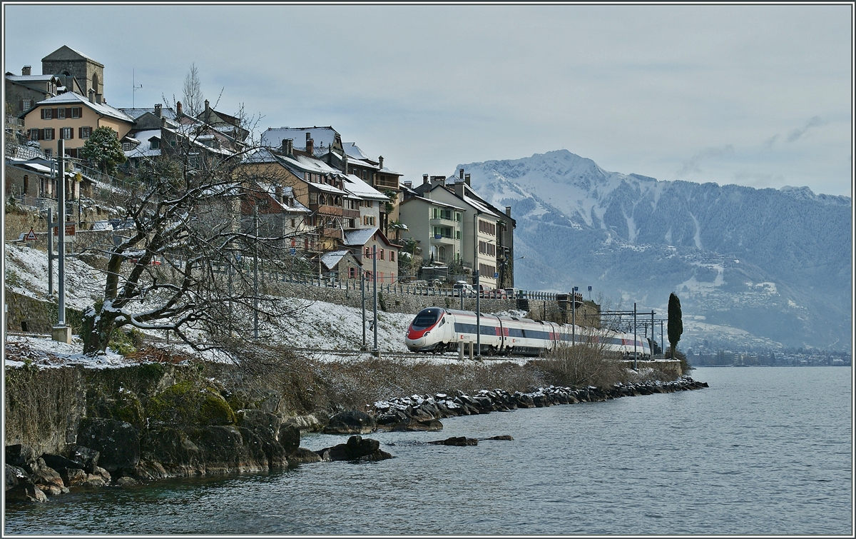 Ein ETR 610 vom Milano nach Genve im winterlichen St-Saphorin.
28. Feb. 2013
