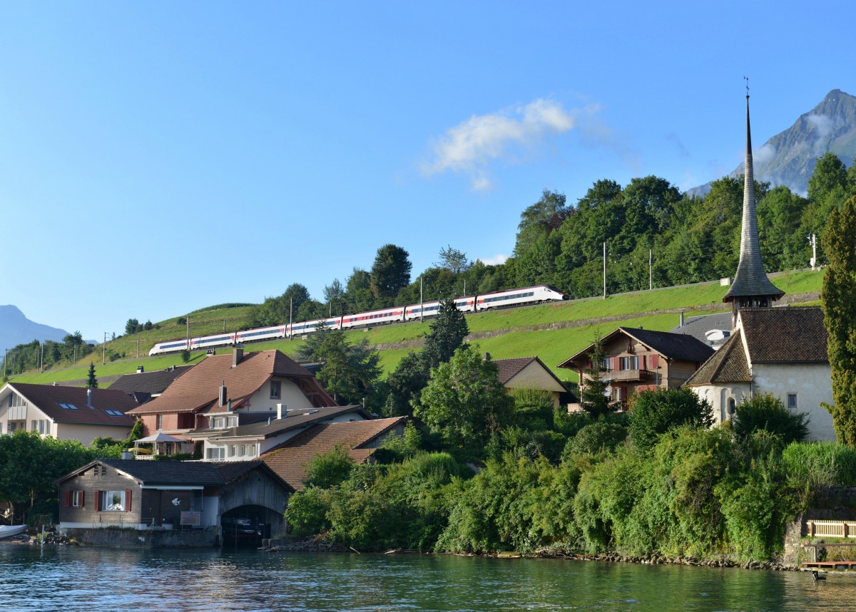 Ein ETR 610 nach Mailand am 26.08.2013 bei Einigen.