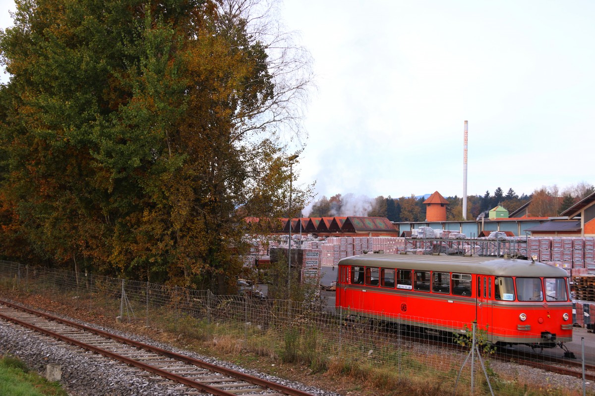 Ein Firmenausflug brachte VT10.02 auf die Sulmtalbahn und das Anschlussgleis der Firma Wienerberger Gleinstätten am 25.Oktober 2015