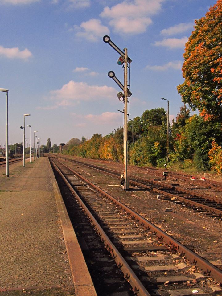 Ein Formsignal in Bahnhof Miedzyrzecz, 03.10.2014