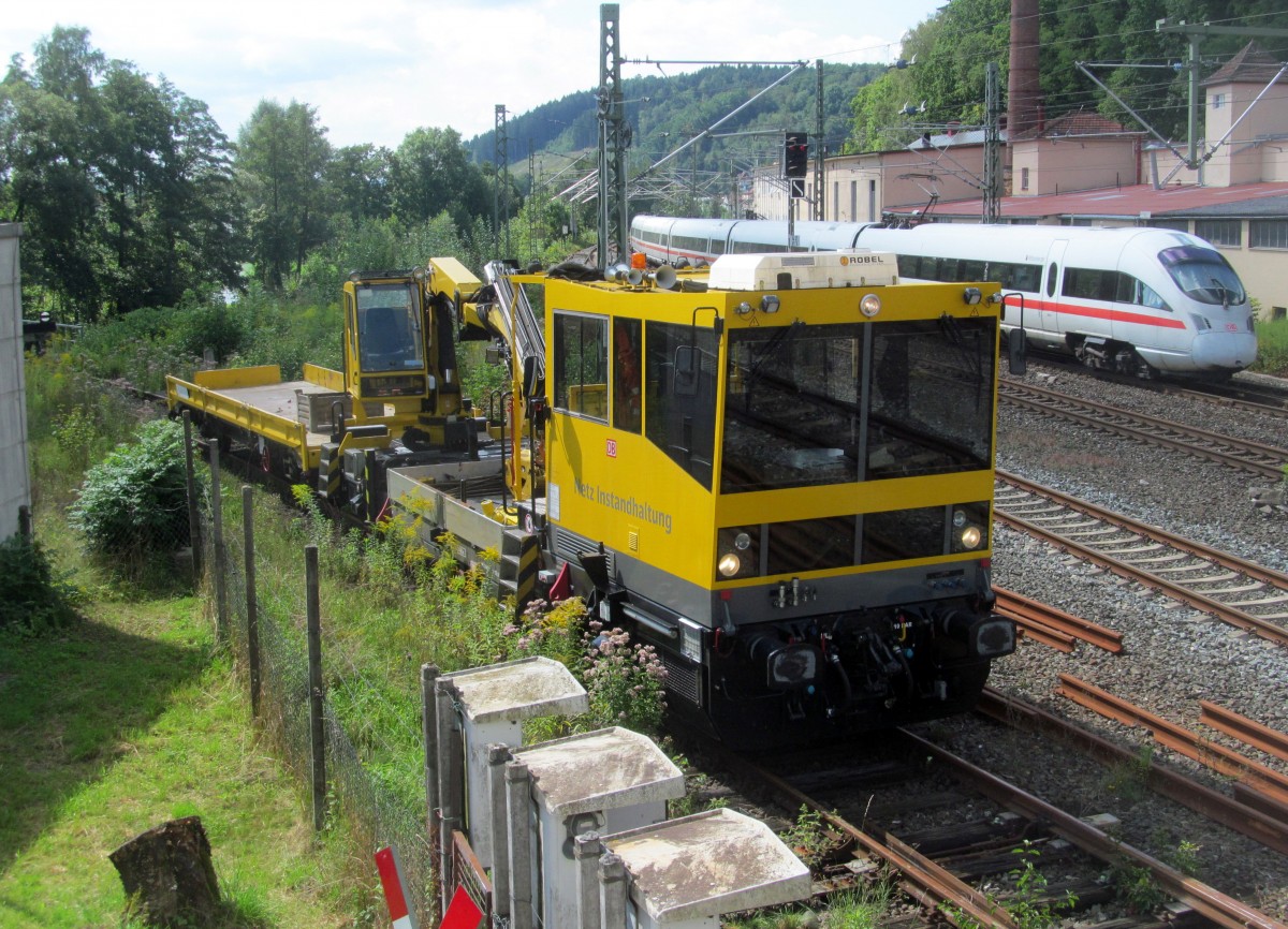 Ein GAF rangiert am 28. August 2014 über das Rodachtalbahngleis im Bahnhof Kronach.