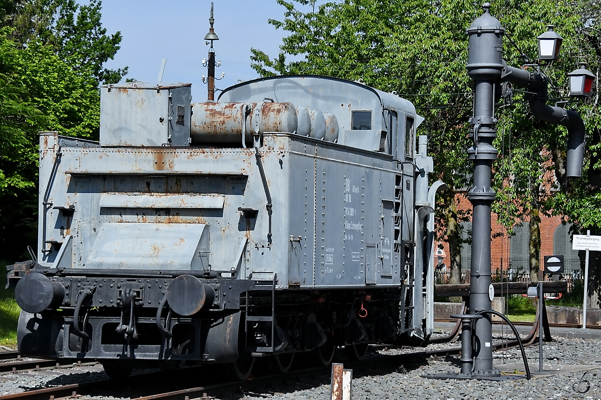 Ein von Henschel gebauter Klima-Schneepflug ist im Deutschen Dampflokomotiv-Museum Neuenmarkt-Wirsberg ausgestellt. (Juni 2019)